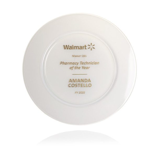 White European Glass Plate
