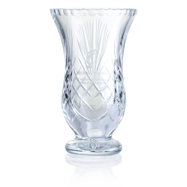 手工切割水晶足花瓶 Hand Cut Crystal Footed Vase