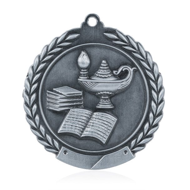 知識之燈 1 3/4 英寸花環獎牌 Lamp of Knowledge 1 3/4" Wreath Medal