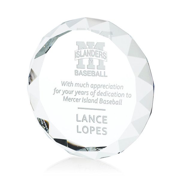 Optical Crystal Round Paperweight