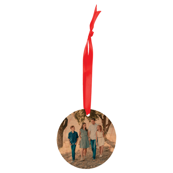 Round Maple Photo Ornament