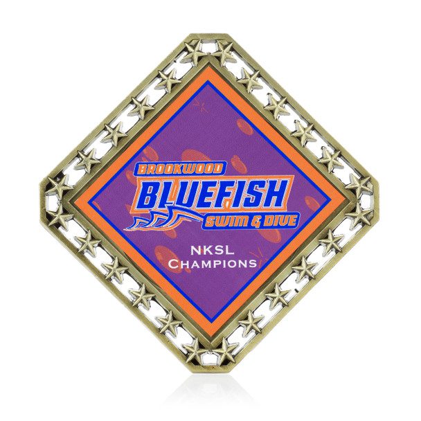 Stars Diamond Medal with Custom Metal Emblem