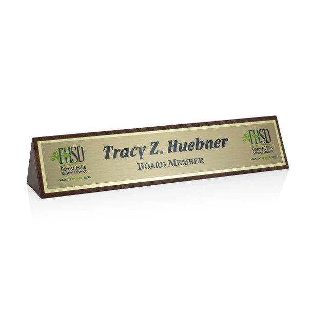 胡桃木銘牌 - 金屬 Walnut Name Plate - Metal